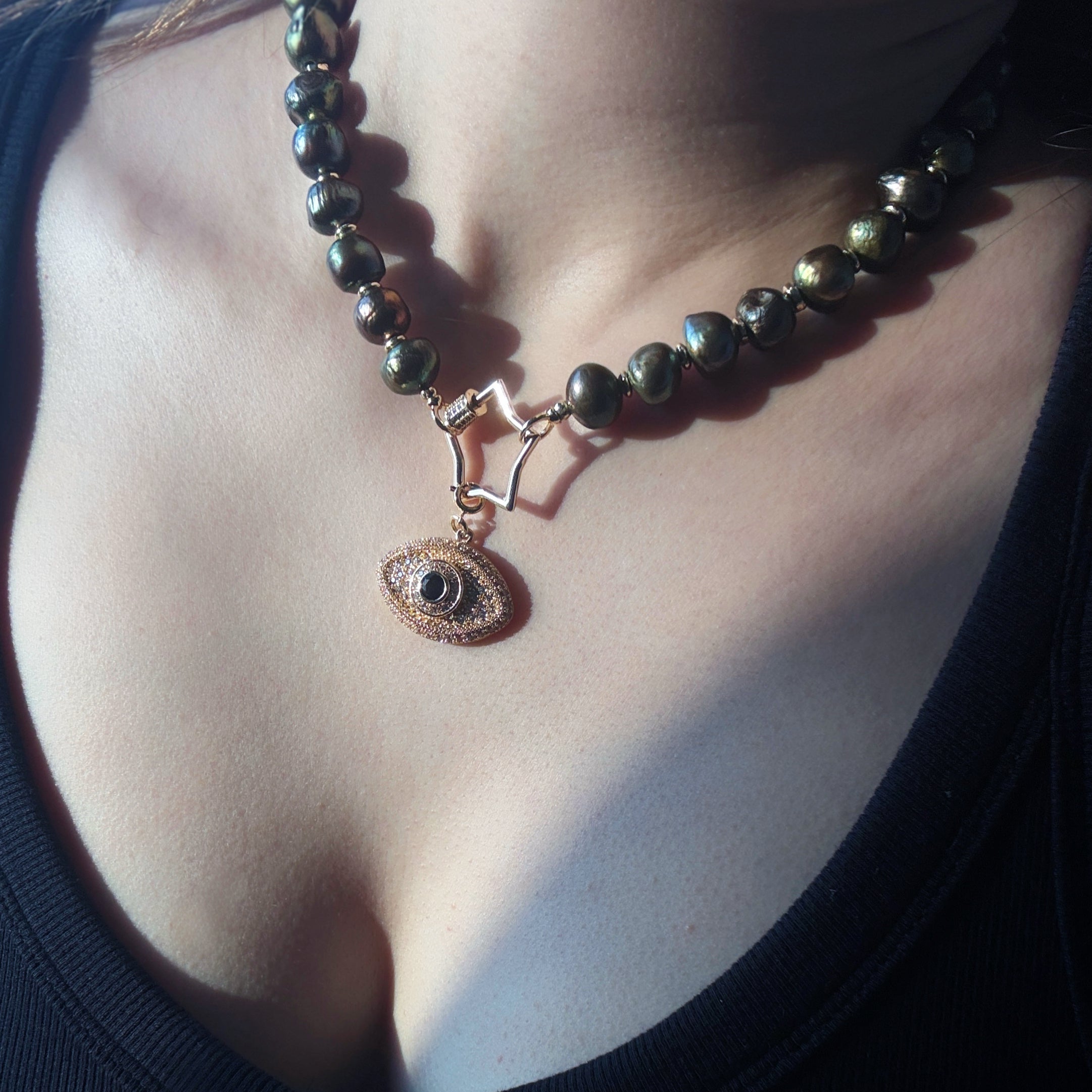 Occult Eye Baroque Pearl Necklace