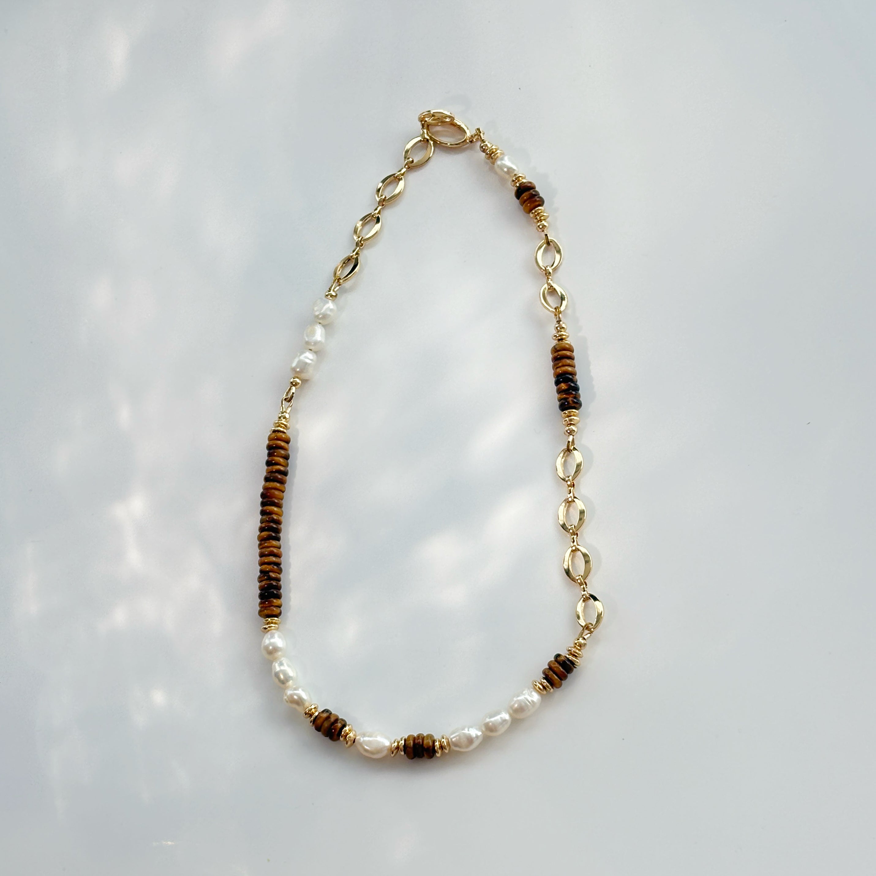Tiger’s Gaze Tiger’s Eye Pearl Strength Necklace