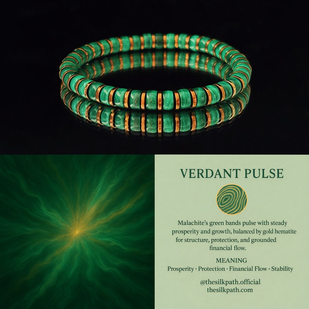 Verdant Pulse Malachite & Gold Hematite Vitality Bracelet