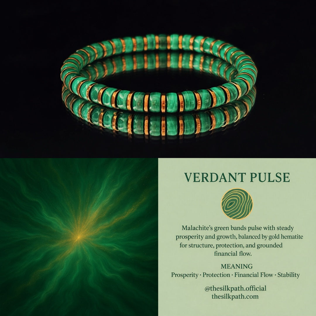 Verdant Pulse Malachite & Gold Hematite Vitality Bracelet