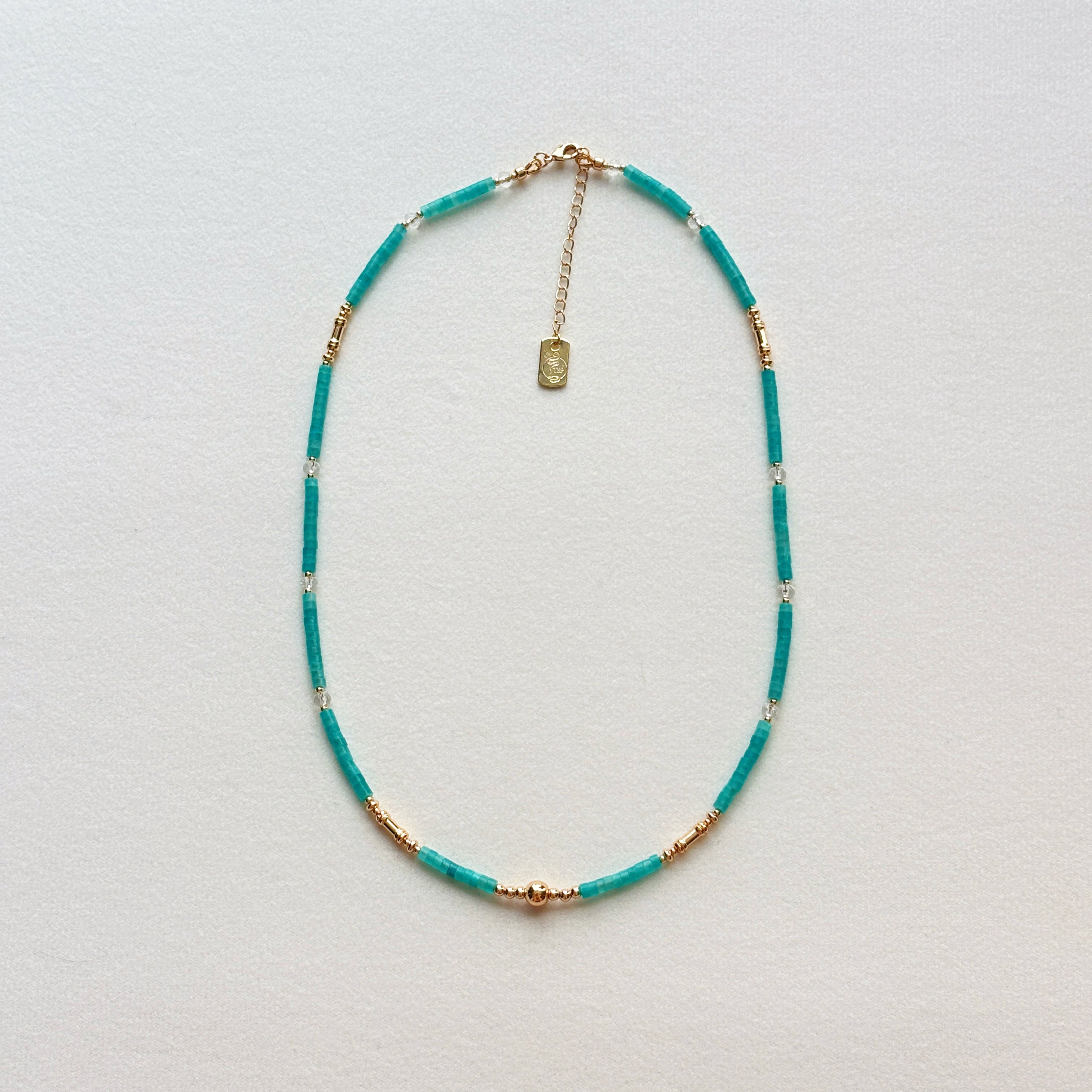 Skytrace Amazonite Clear Quartz Calm Necklace