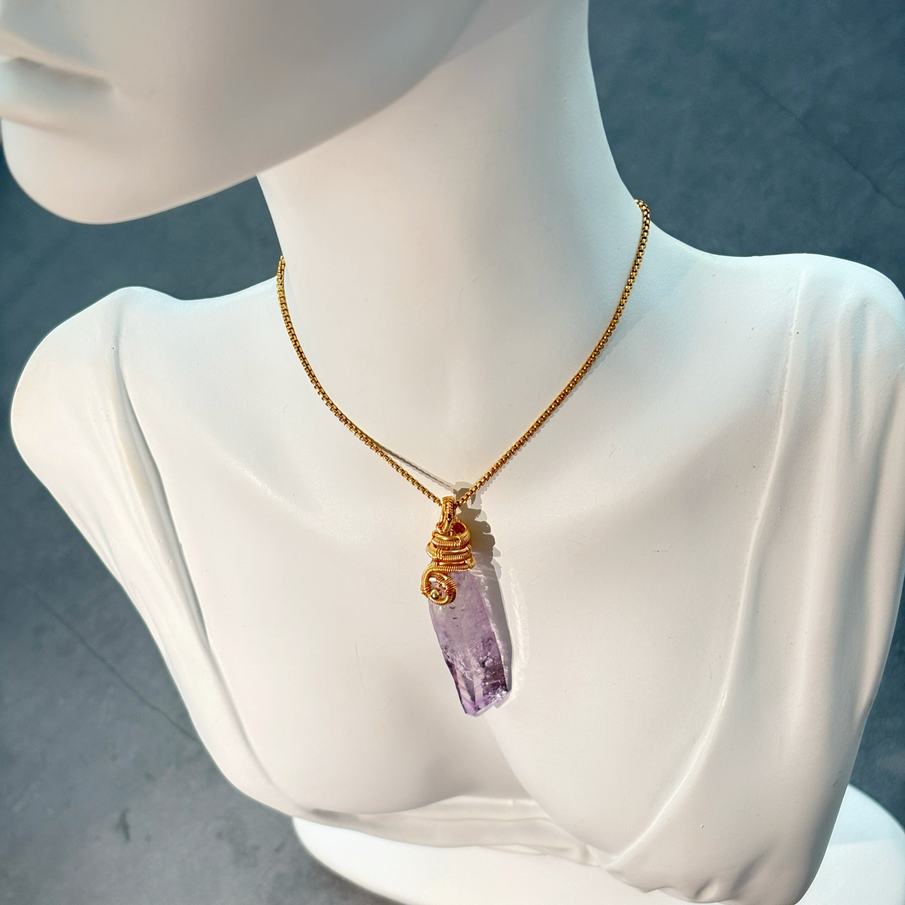 Vera Cruz Amethyst Pendant Hand-Wrapped Artisanal Setting