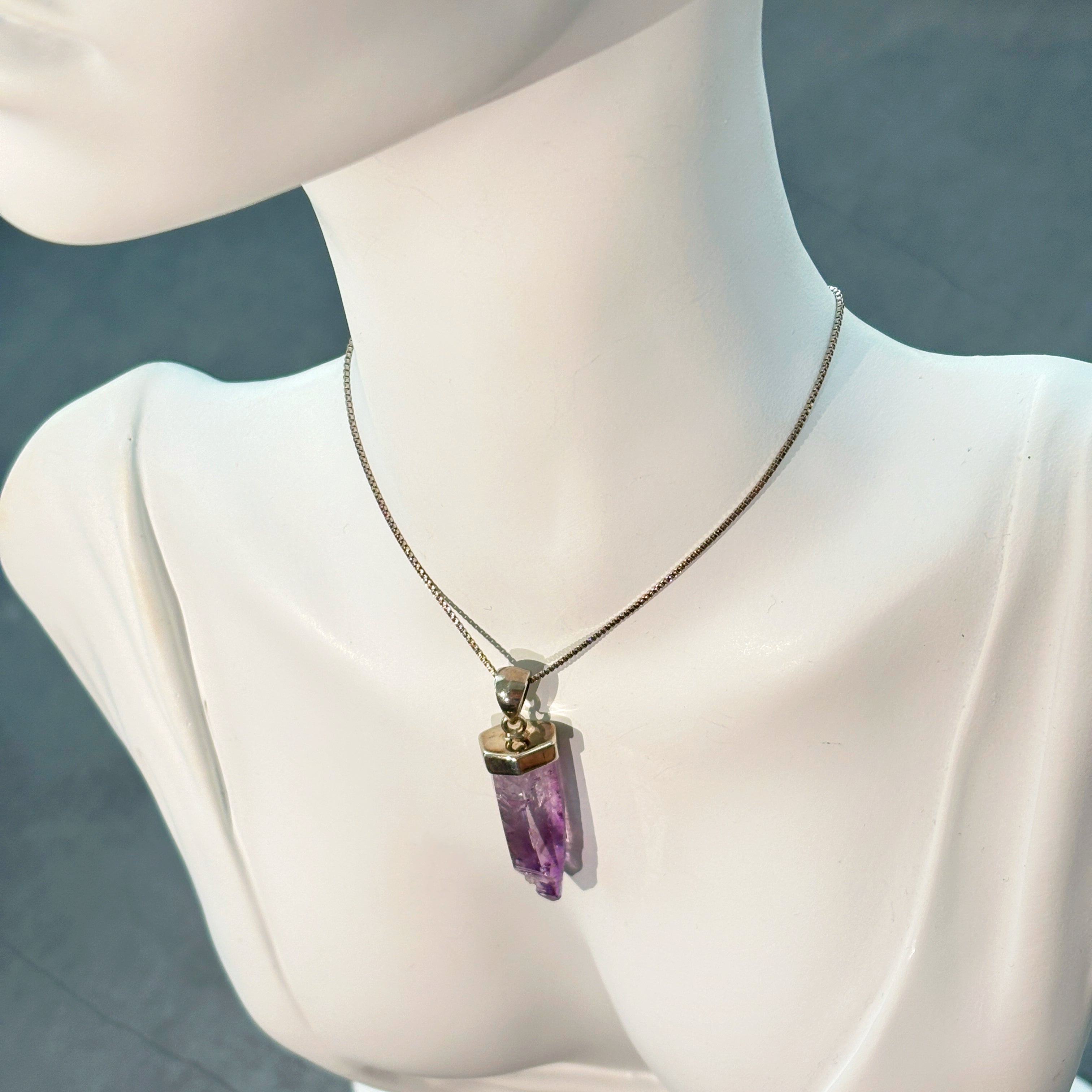 Natural Vera Cruz Amethyst Pendant 925 Sterling Silver Setting