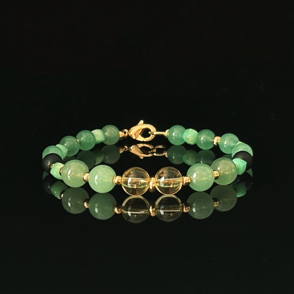 Silk Road Relic Oasis and Caravan Green Aventurine Citrine Abundance Bracelet