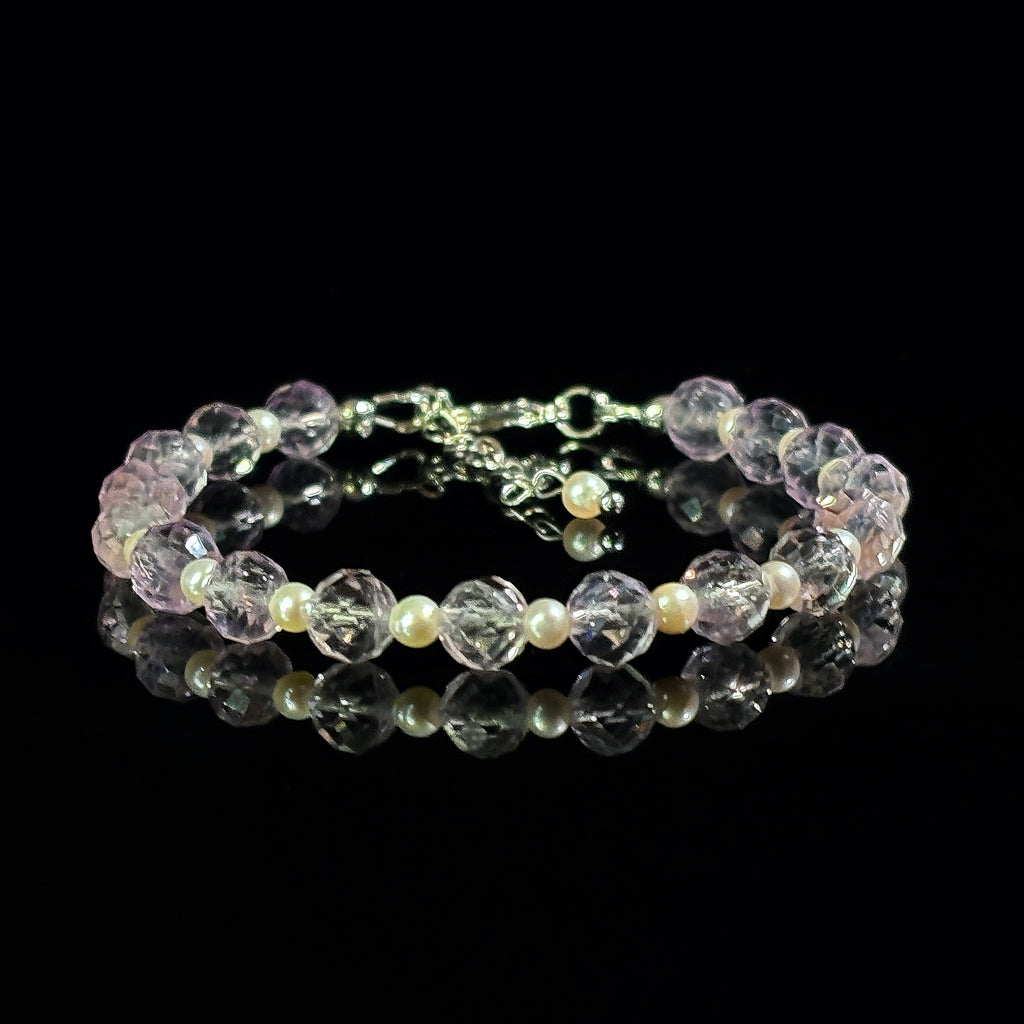 Luminous Faceted Lavender Amethyst Feminine Grace Bracelet