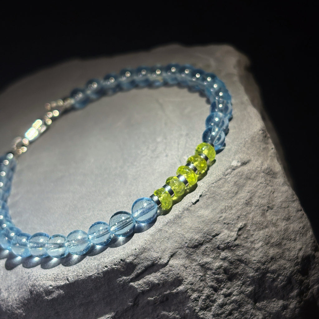 Silk Road Dew Aquamarine & Peridot Bracelet