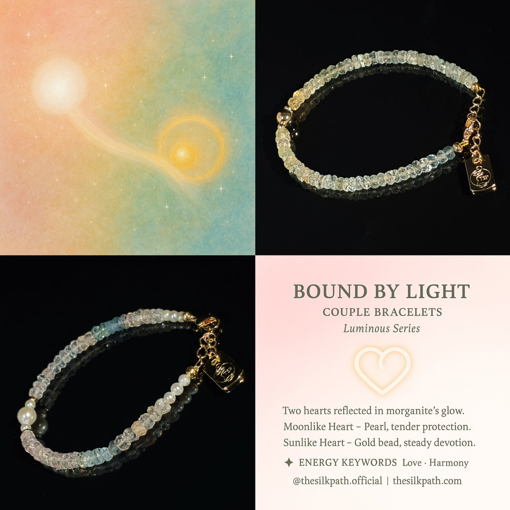 Luminous Bound by Light Eternal Vow Morganite Couple Bracelets