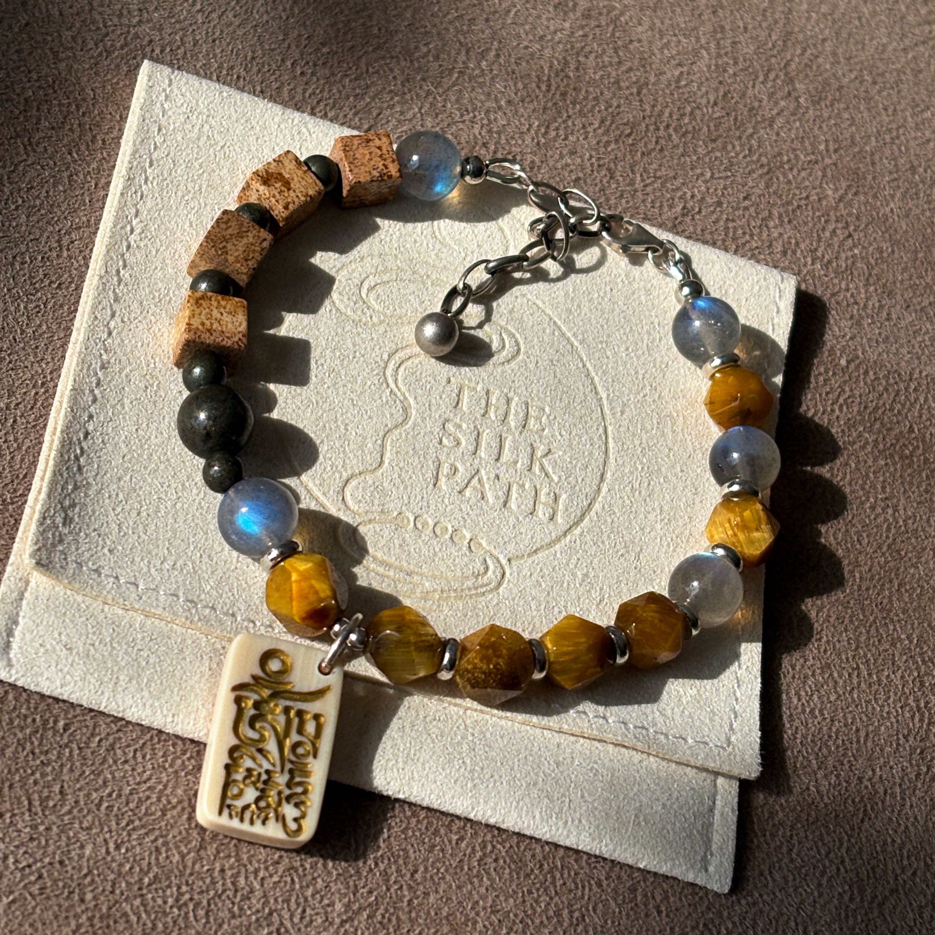 Silk Road Relic Golden Tiger’s Eye Labradorite Pyrite Wisdom Bracelet