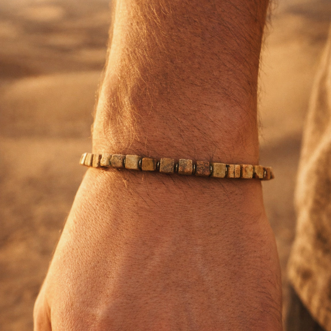 Silk Road Relics Desert Grid Picture Jasper Bracelet