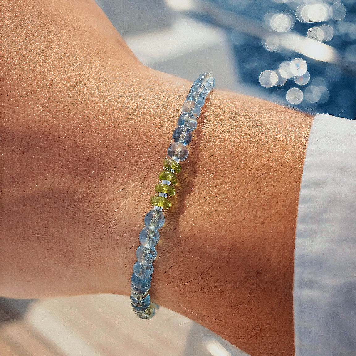 Silk Road Relic Silk Road Dew Aquamarine Peridot Bracelet