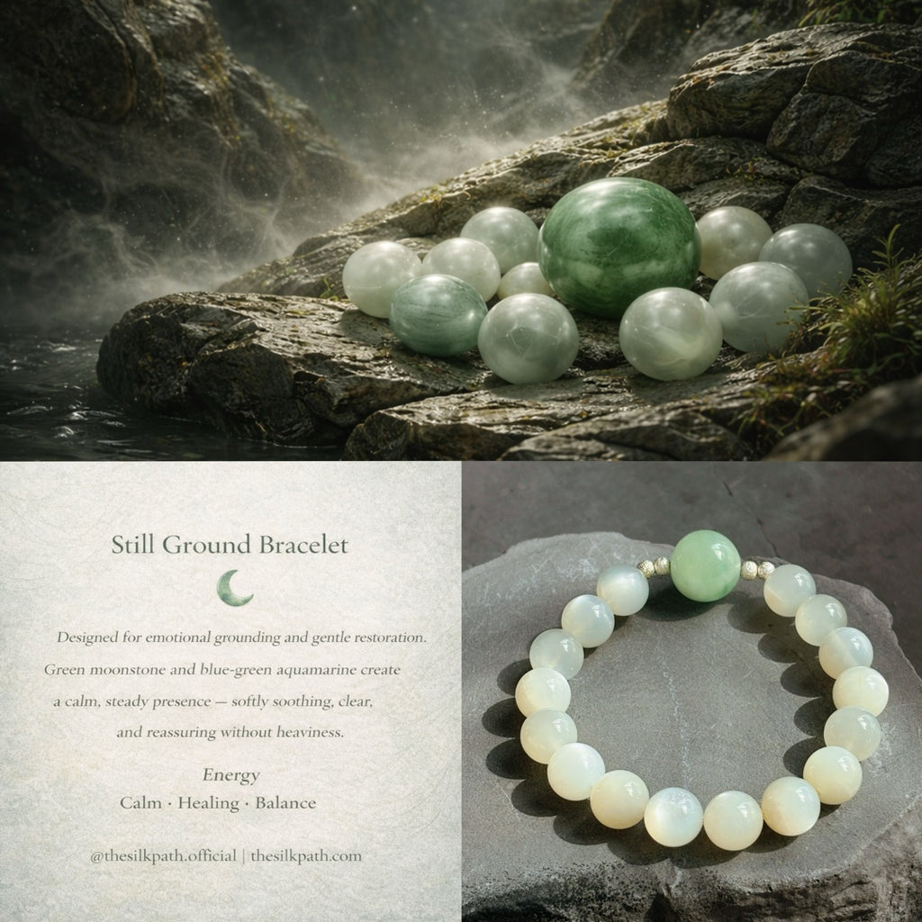 Healing Series Still Ground Green Moonstone Balance Bracelet