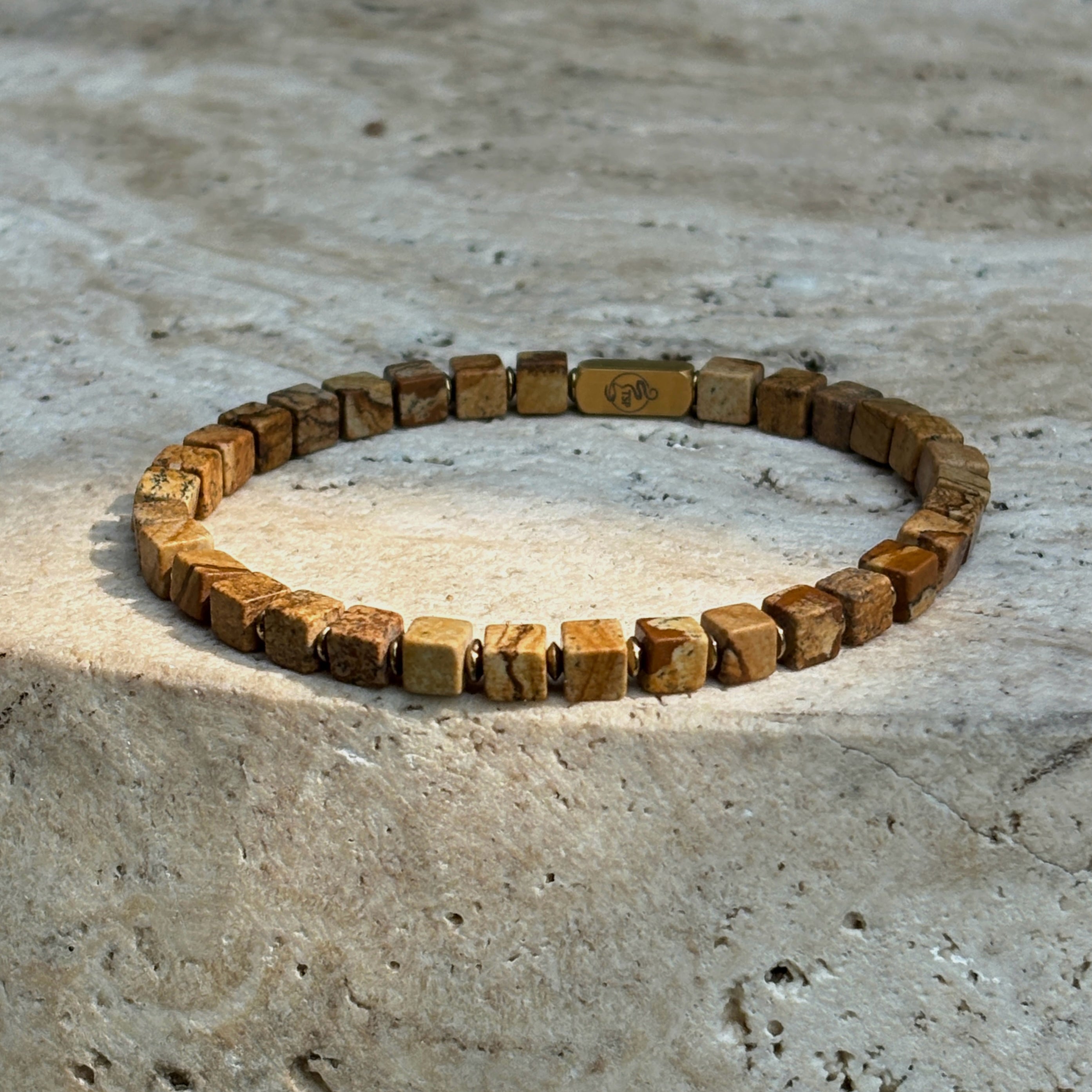 Silk Road Relics Desert Grid Picture Jasper Bracelet