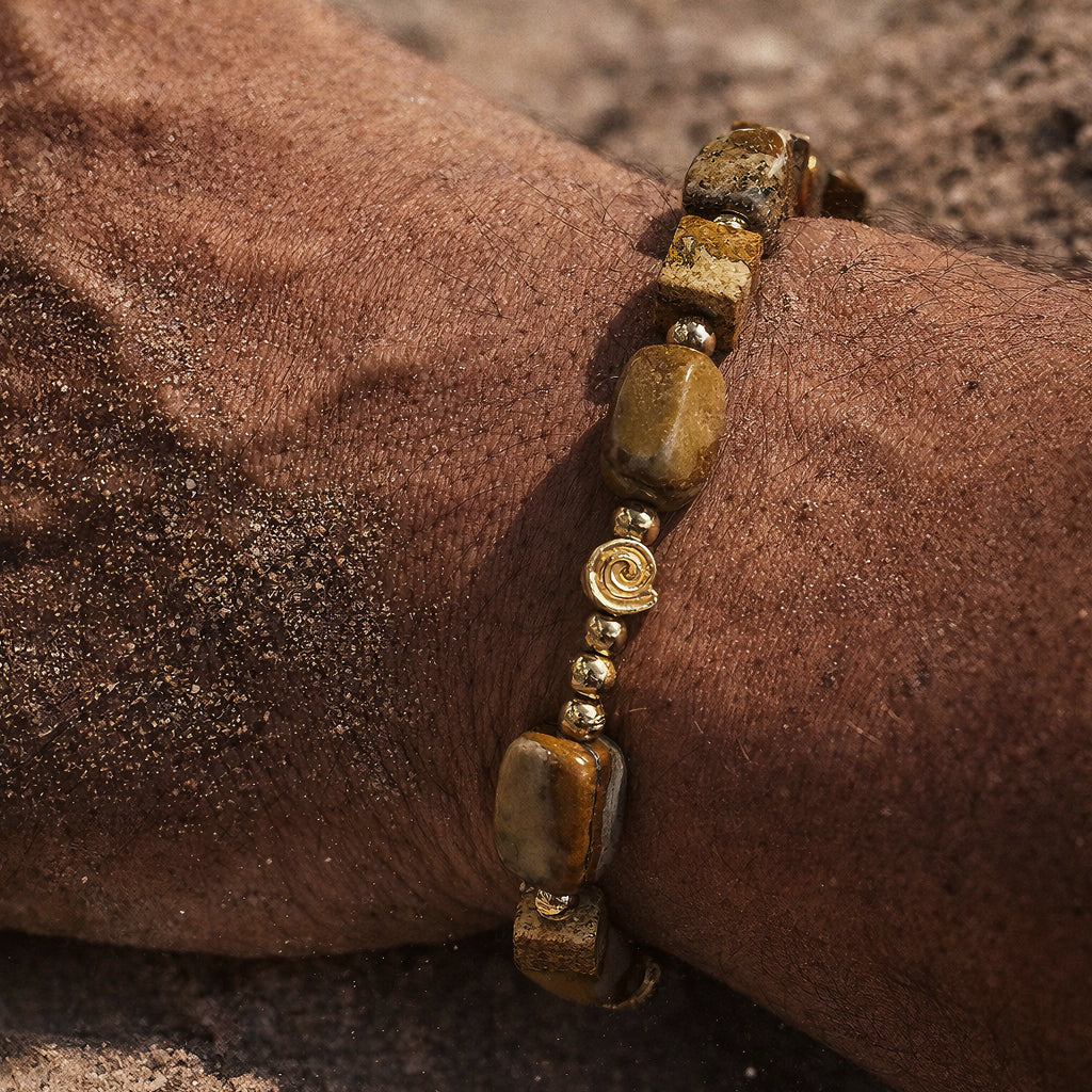 Silk Road Relic Dunes of Time Picture Jasper Grounding Bracelet