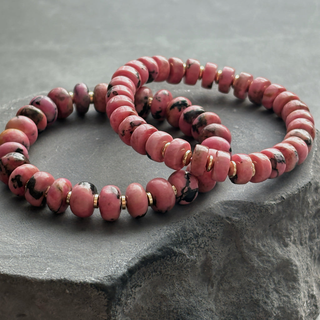 Healing Series Rhodonite Baron Pakistan Rhodonite Grounding Strength Bracelet