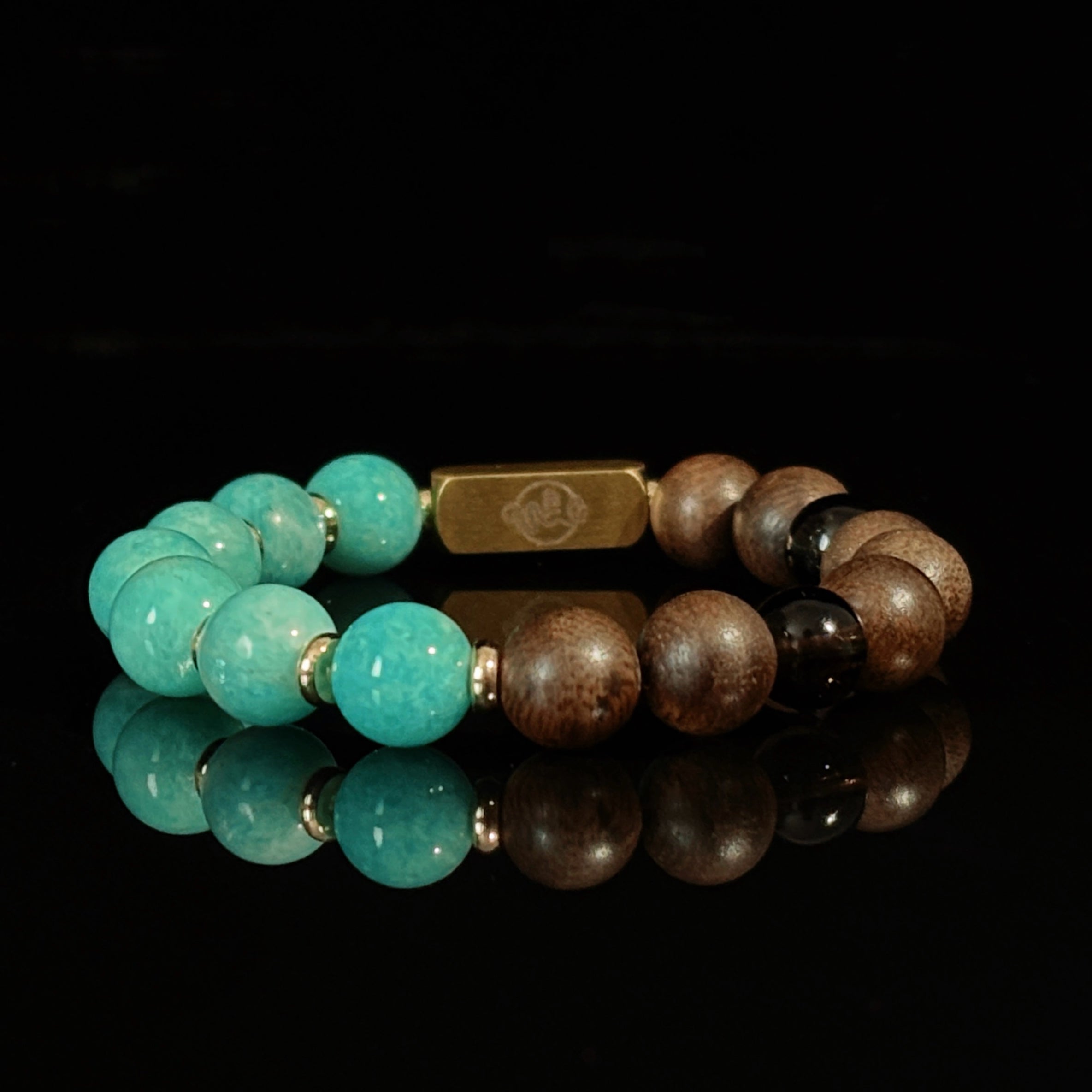 Thousand Buddhas’ Radiance Agarwood Larimar Wisdom Bracelet