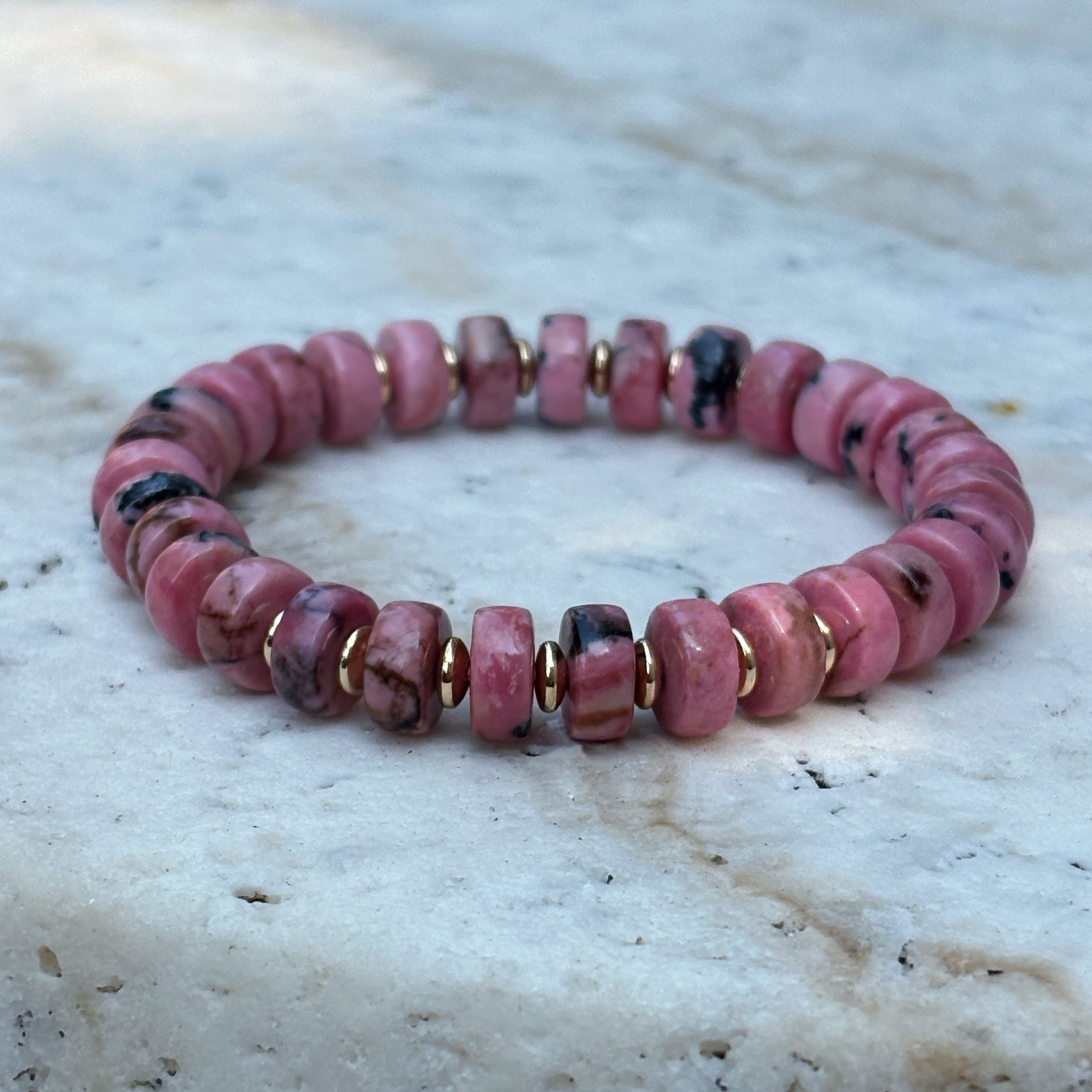 Healing Series Rhodonite Baron Pakistan Rhodonite Grounding Strength Bracelet