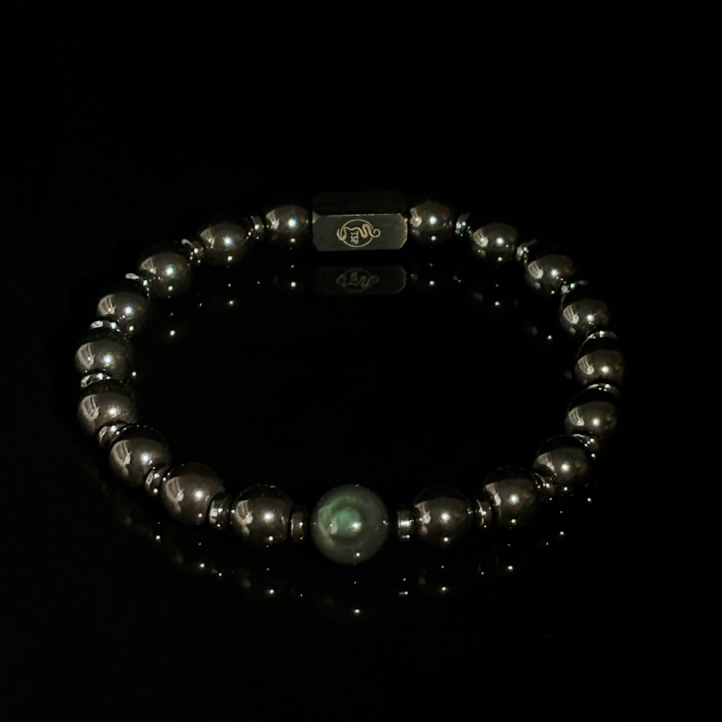Sentinel Eye of Obsidian Rainbow Obsidian Hematite Protection Bracelet