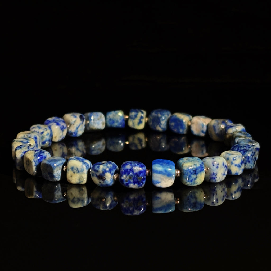 Lapis Relic Irregular Cube Lapis Lazuli Wisdom Bracelet