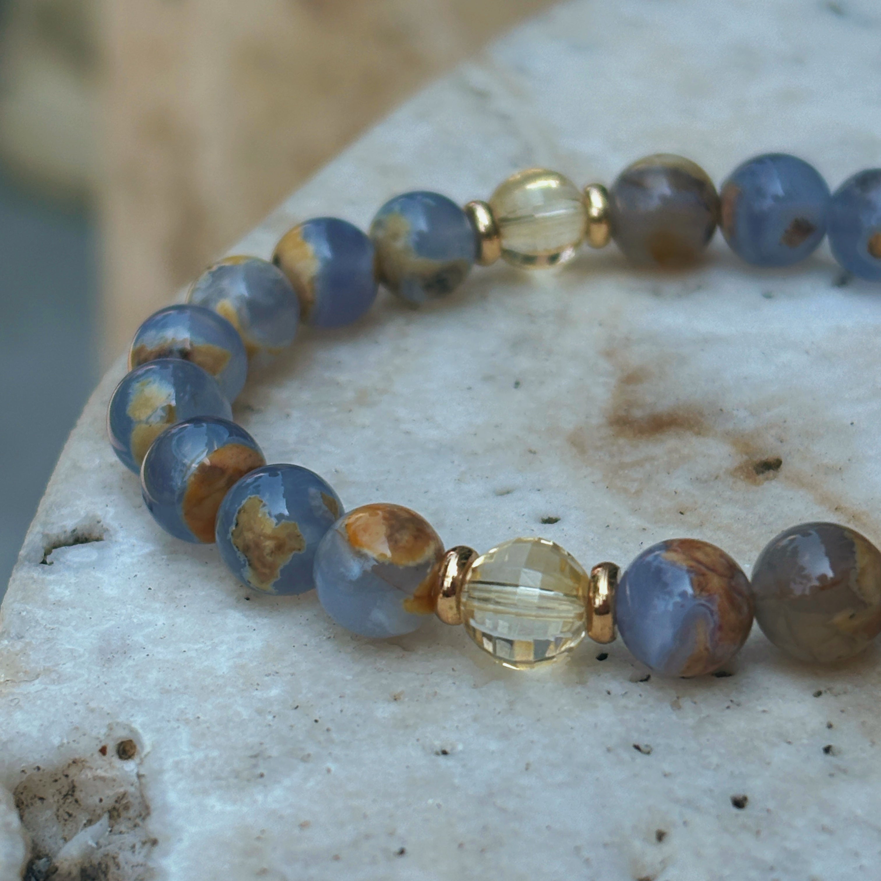 Silk Road Relic Forgotten Palmyra Chalcedony Citrine Bracelet