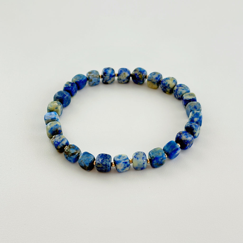 Lapis Relic Irregular Cube Lapis Lazuli Wisdom Bracelet