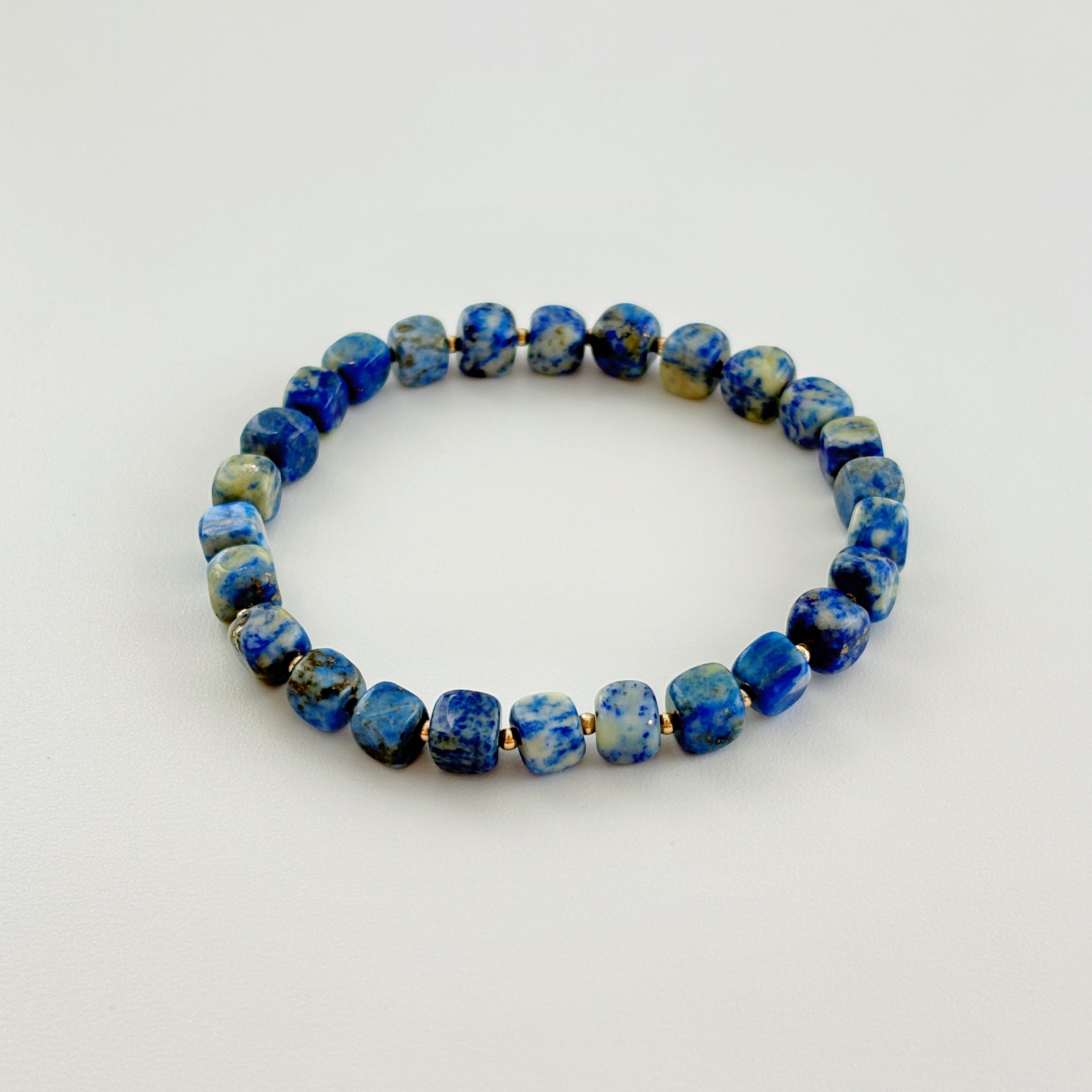 Lapis Relic Irregular Cube Lapis Lazuli Wisdom Bracelet
