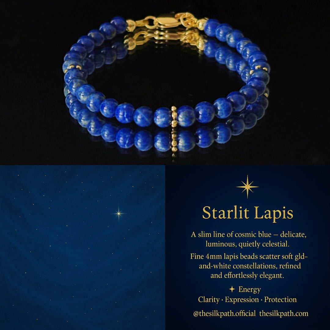 Starlit Lapis Lapis Lazuli Intuition Bracelet