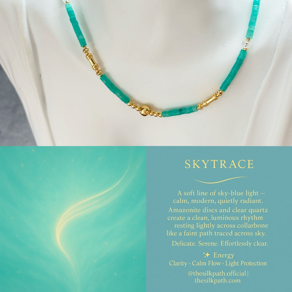 Skytrace Amazonite Clear Quartz Calm Necklace