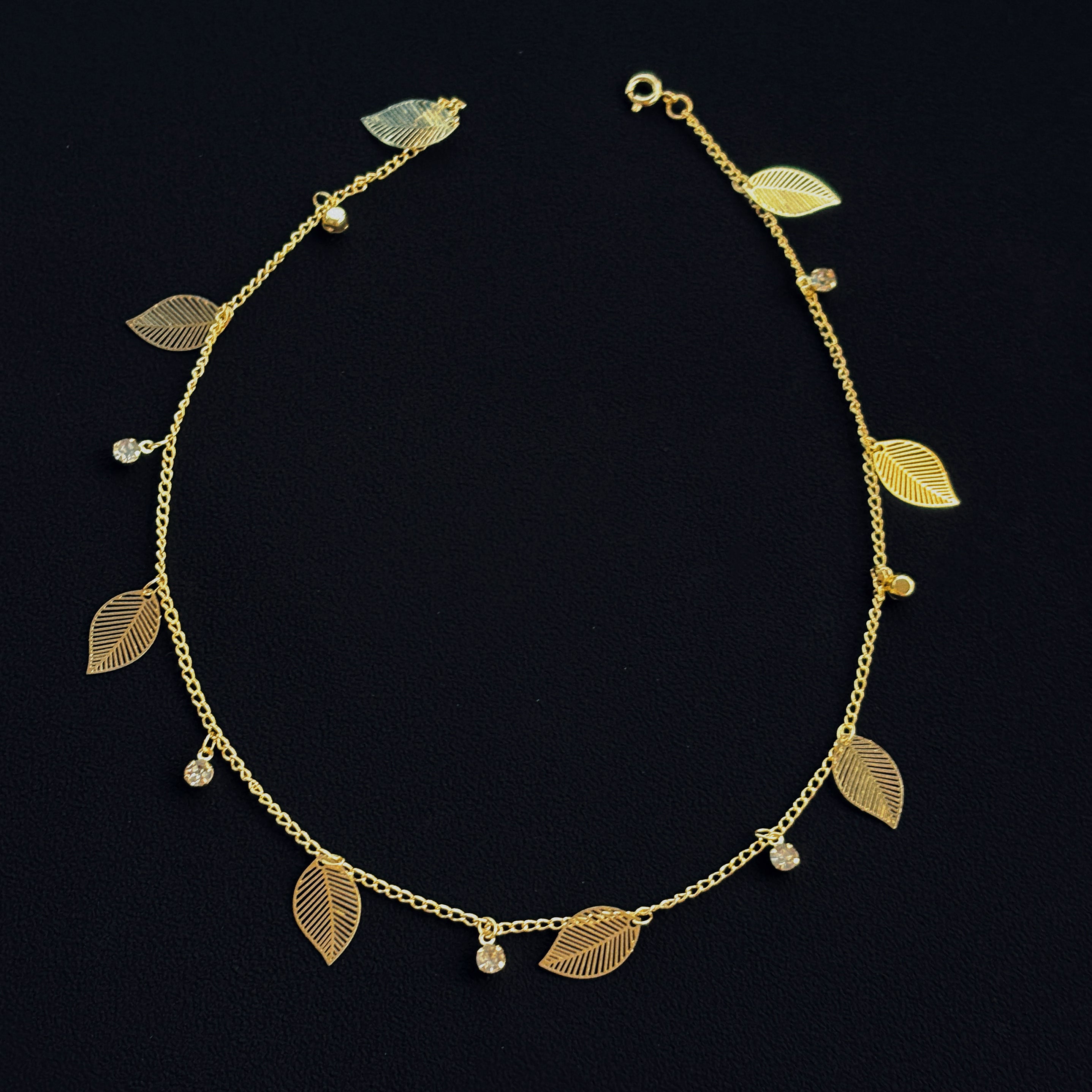 Golden Leaf Whisper Layering Chain Necklace
