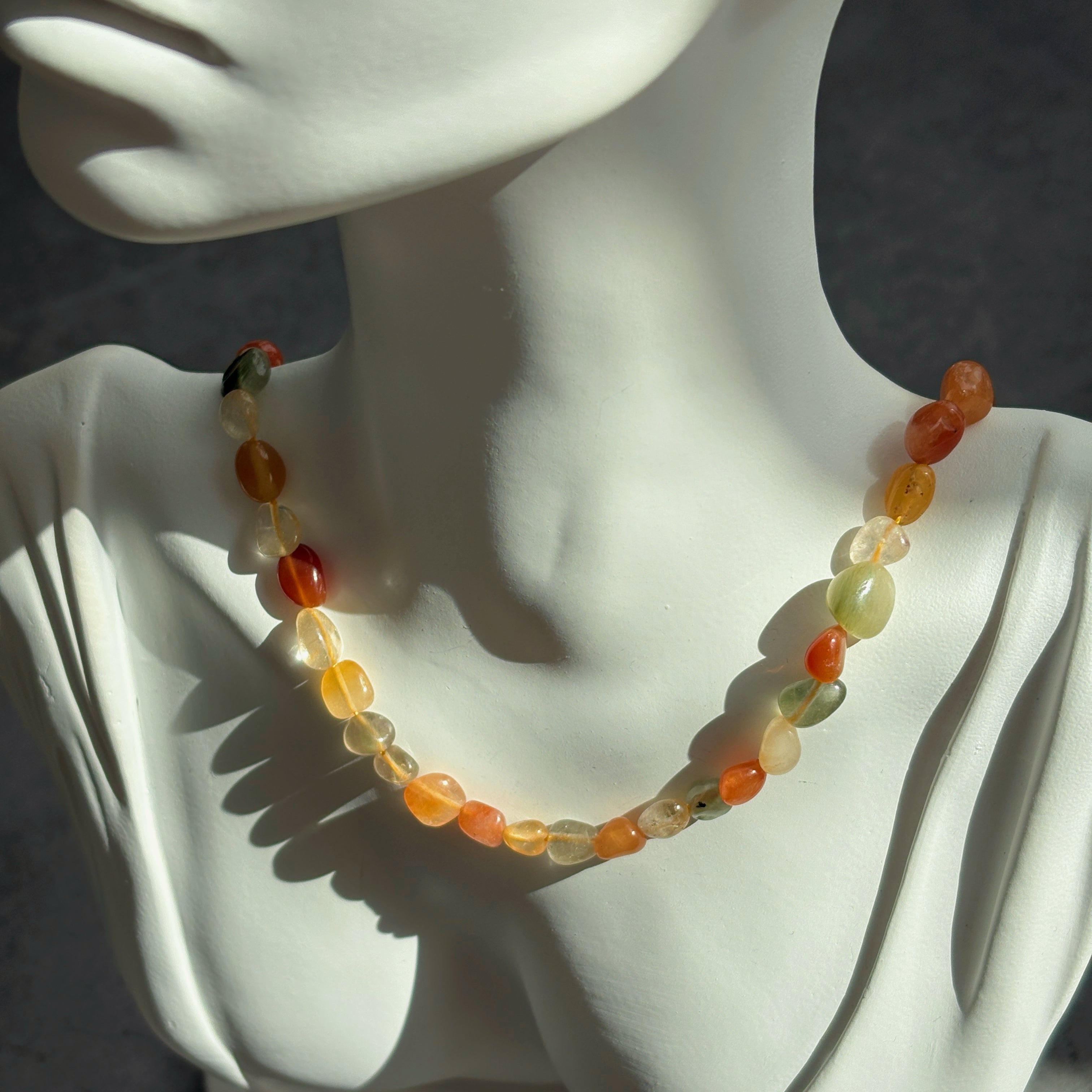 Dawn Petals Natural Rutilated Quartz Inner Bloom Necklace