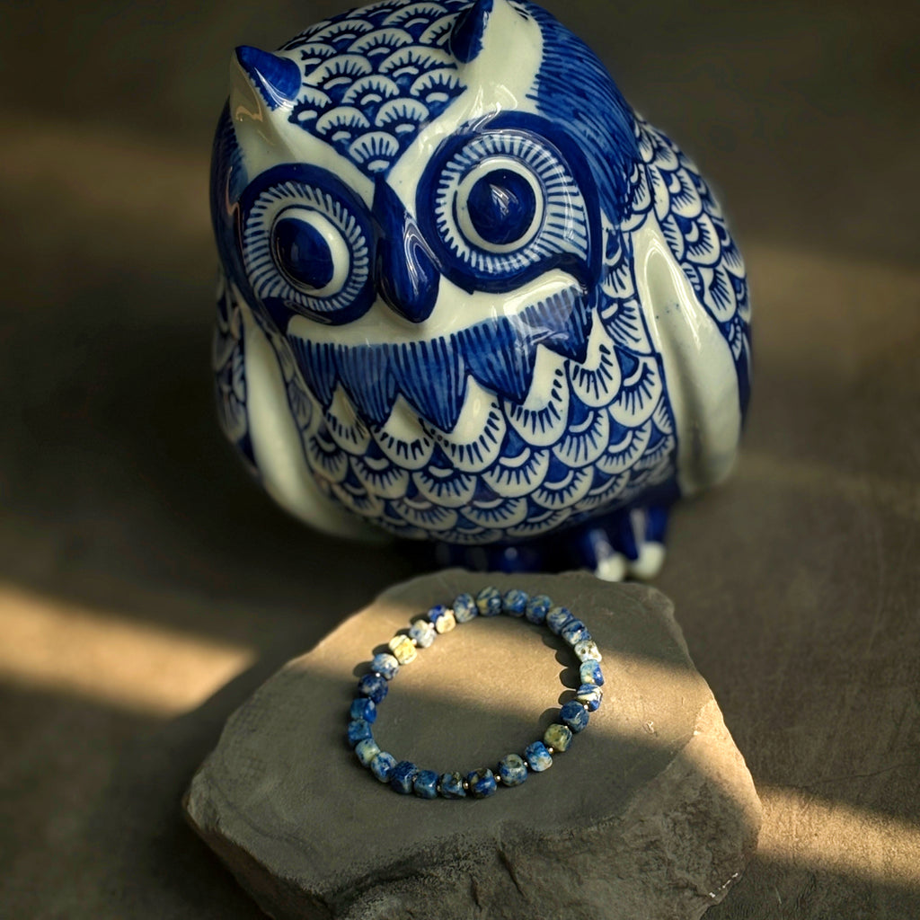 Lapis Relic Irregular Cube Lapis Lazuli Wisdom Bracelet