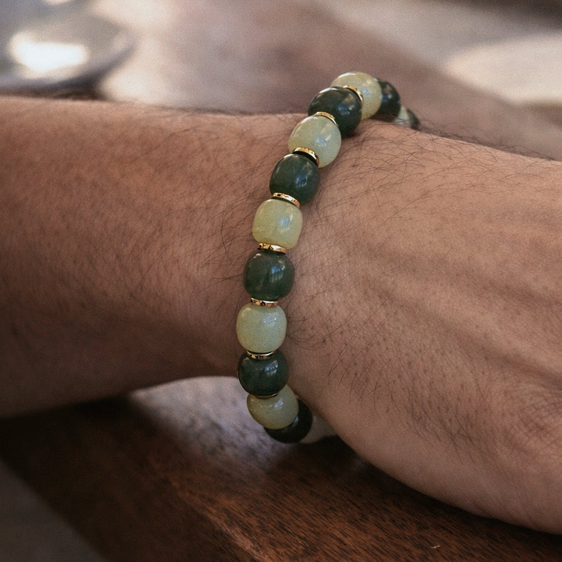 Mystic Himalayan Inner Stillness Deep Green Jade Growth Bracelet