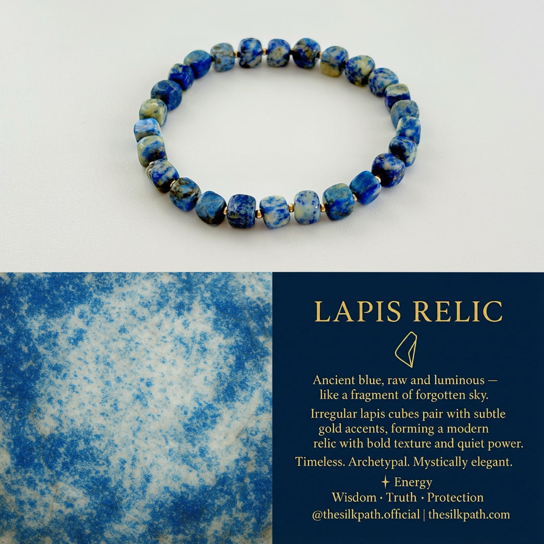 Lapis Relic Irregular Cube Lapis Lazuli Wisdom Bracelet