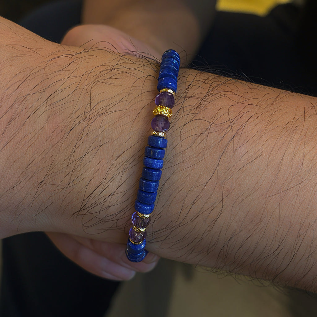 Silk Road Relic Byzantine Dusk Lapis Lazuli Amethyst Wisdom Bracelet