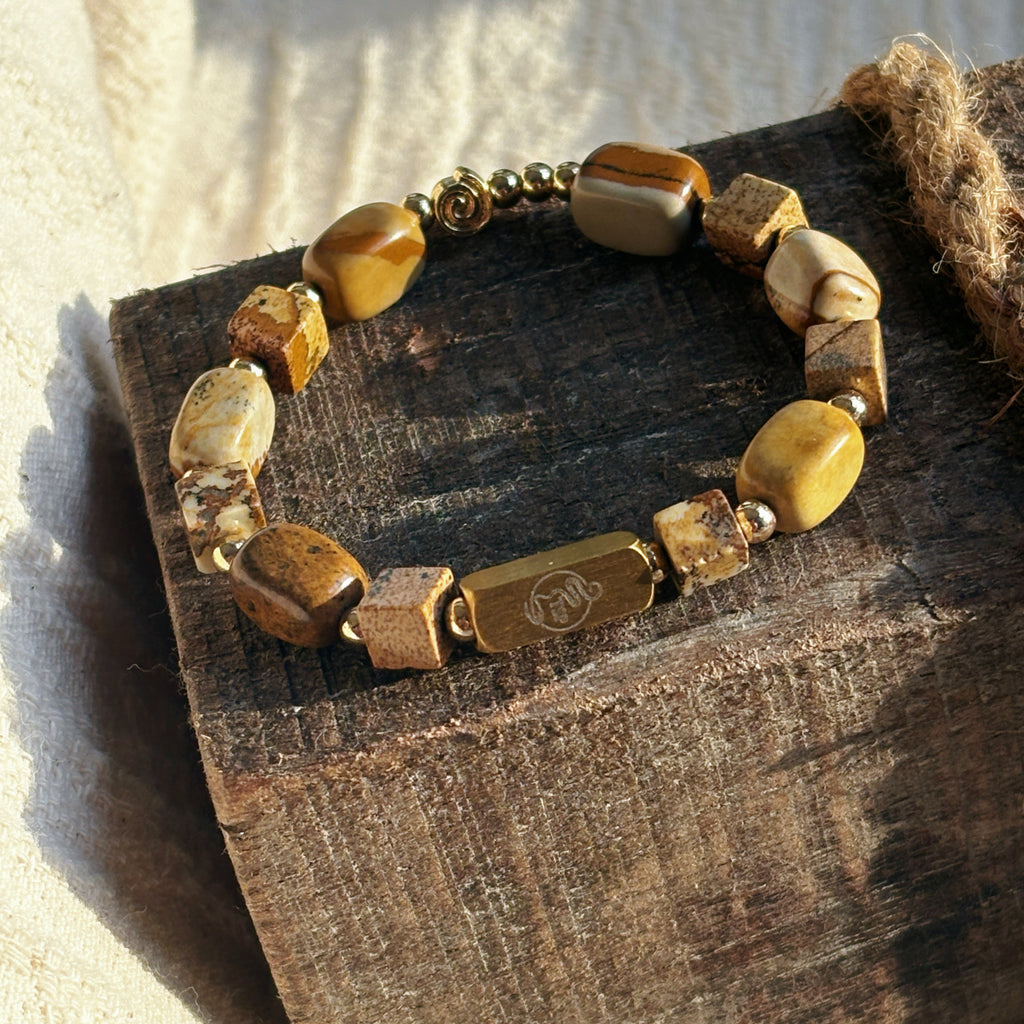 Dunes of Time Picture Jasper Grounding bracelet