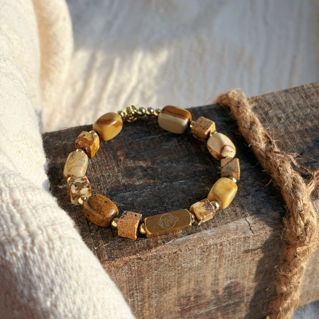 Dunes of Time Picture Jasper Grounding bracelet