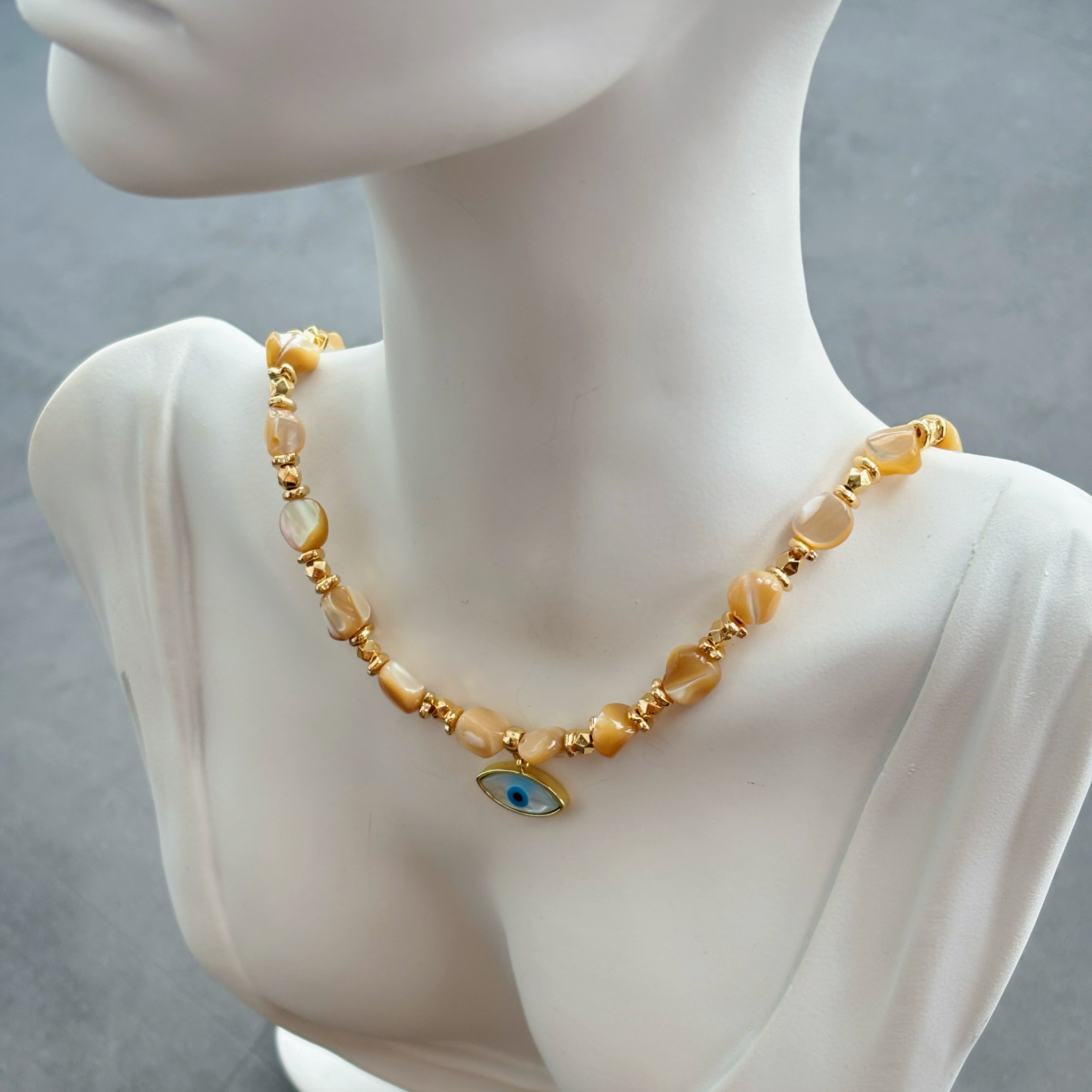 Golden Shell Guardian Yellow Shell Evil Eye Bracelet