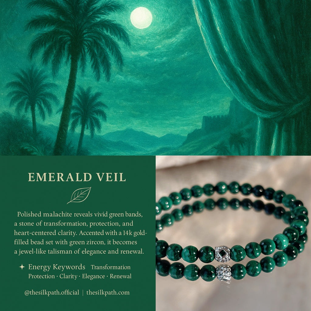 Emerald Veil Malachite Transformation Bracelet