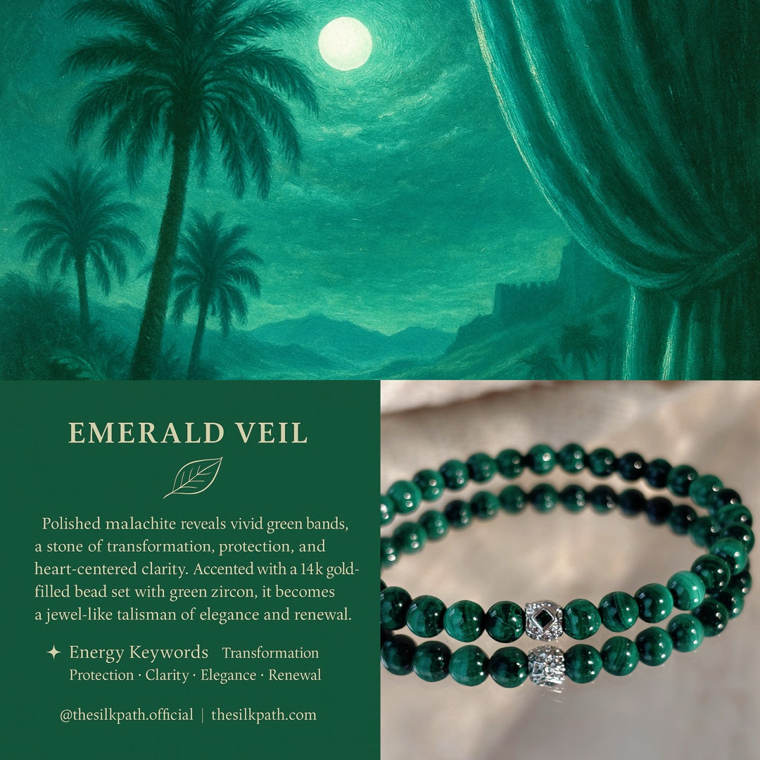 Emerald Veil Malachite Transformation Bracelet