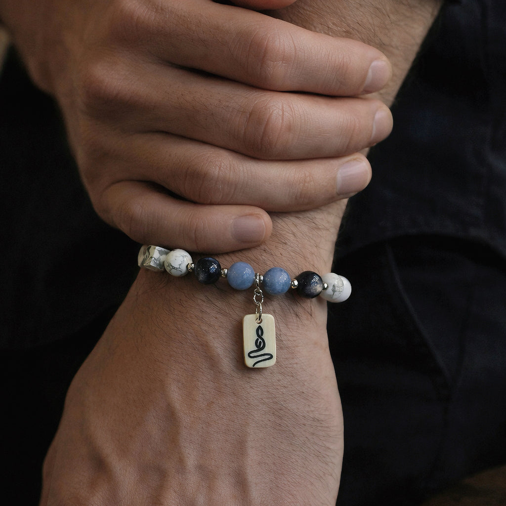 Silk Road Relic Formless Buddha Angelite Howlite Limitless Self Bracelet