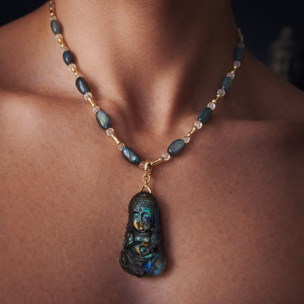 Sentinel Starveil Labradorite Buddha Guardian Intuition Necklace