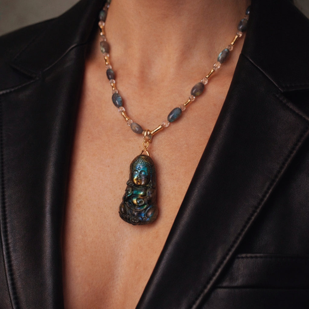 Sentinel Starveil Labradorite Buddha Guardian Intuition Necklace