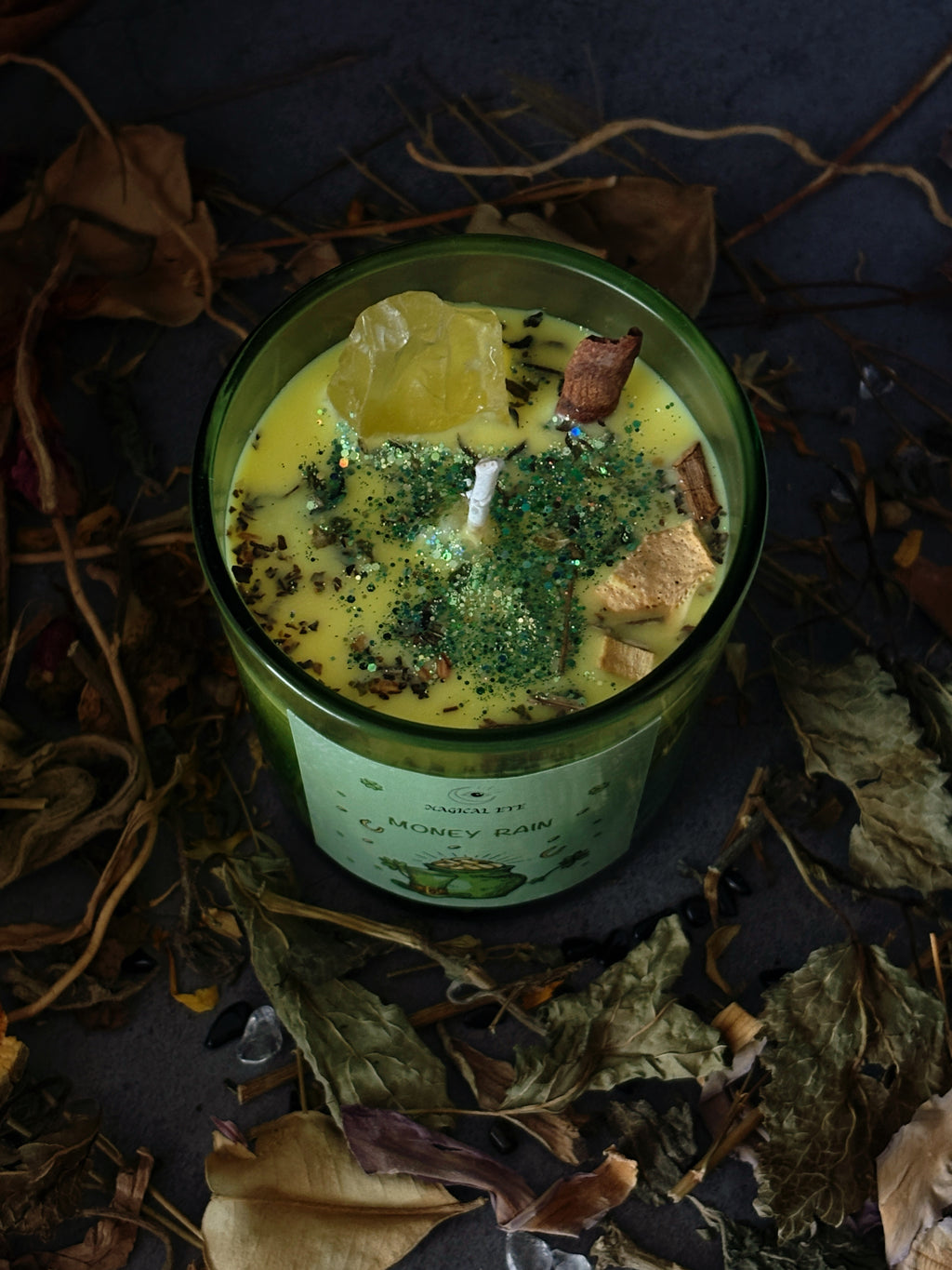 Golden Rain Candle Wealth & Flow