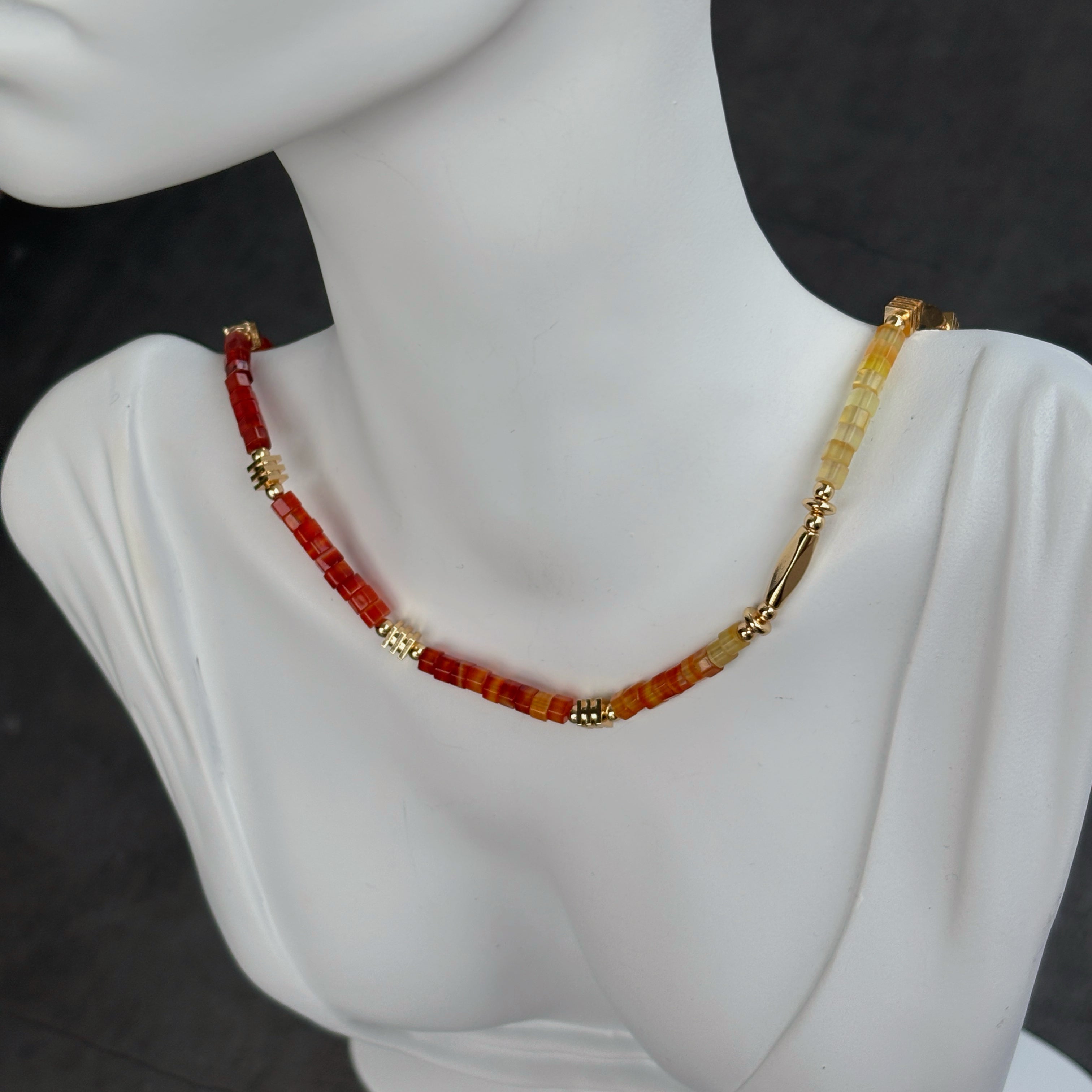 Fire Fox Gradient Agate Passion Transformation Necklace