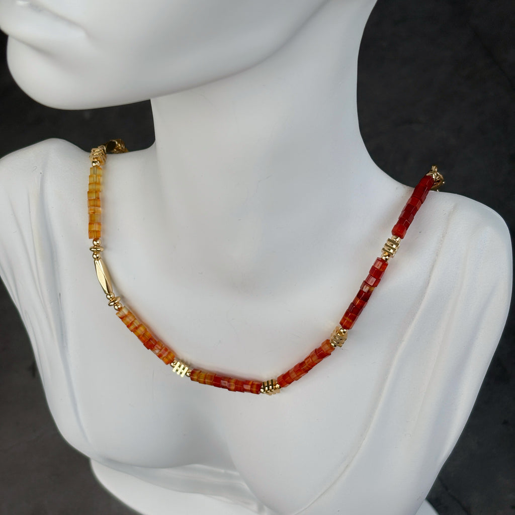 Fire Fox Gradient Agate Passion Transformation Necklace