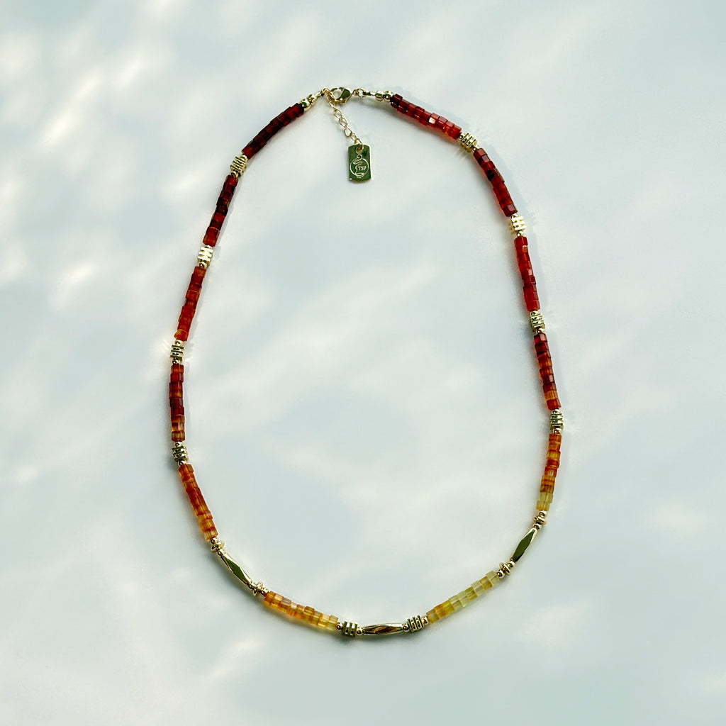 Fire Fox Gradient Agate Passion Transformation Necklace