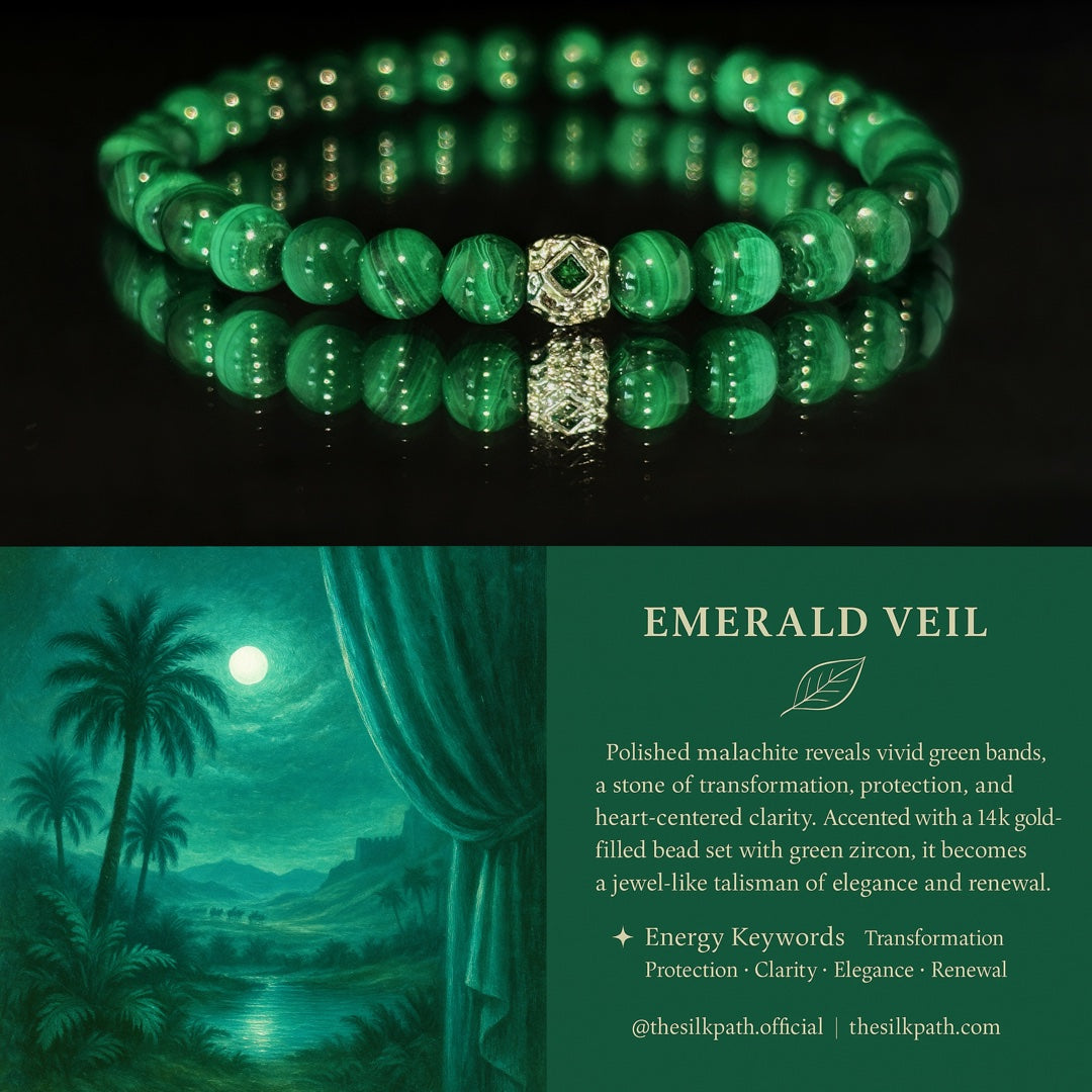 Emerald Veil Malachite Transformation Bracelet