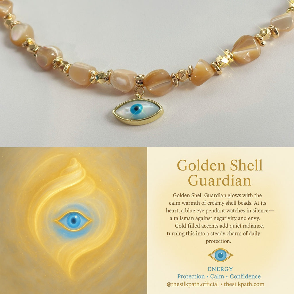 Golden Shell Guardian Yellow Shell Evil Eye Bracelet