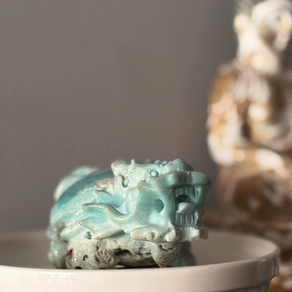 Feng Shui Guardians Amazonite Dragon Turtle Feng Shui Prosperity Statue