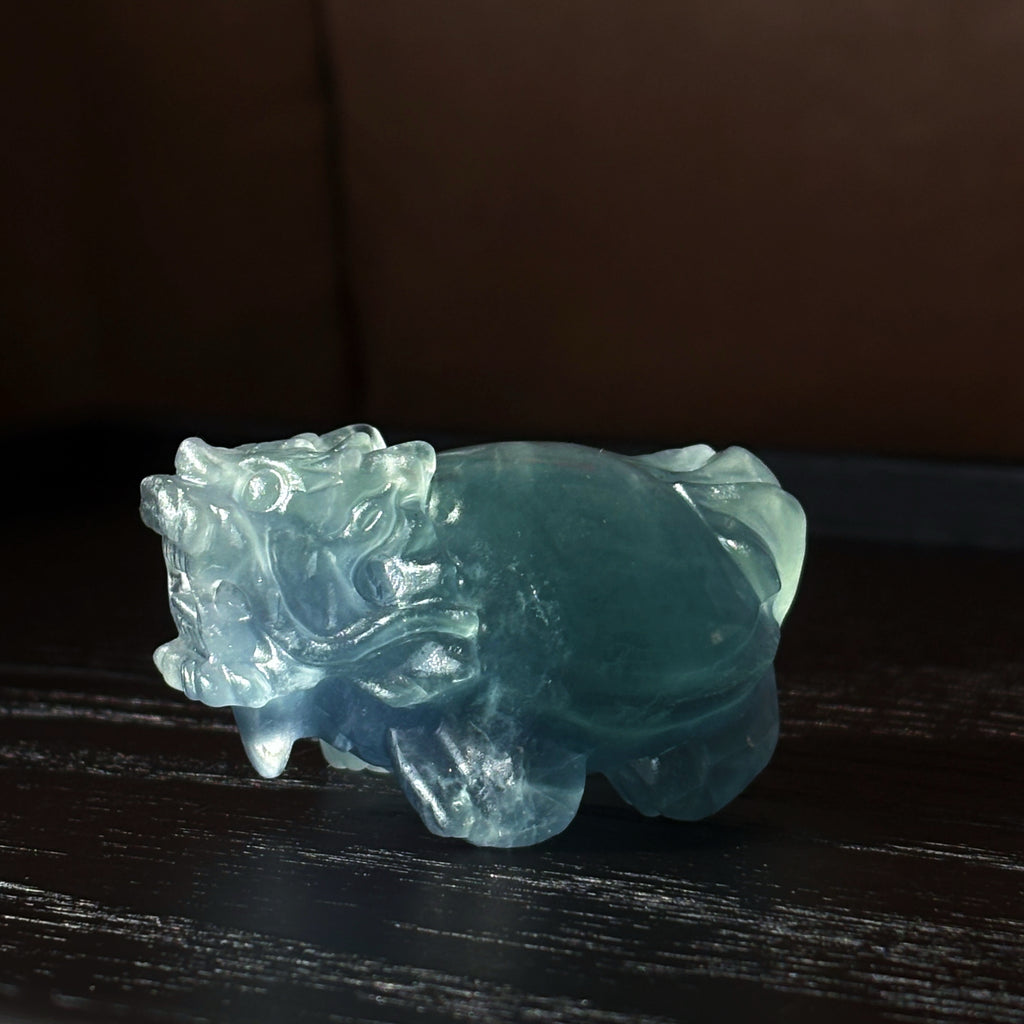 Feng Shui Guardians Blue Fluorite Dragon Turtle Feng Shui Prosperity Statue