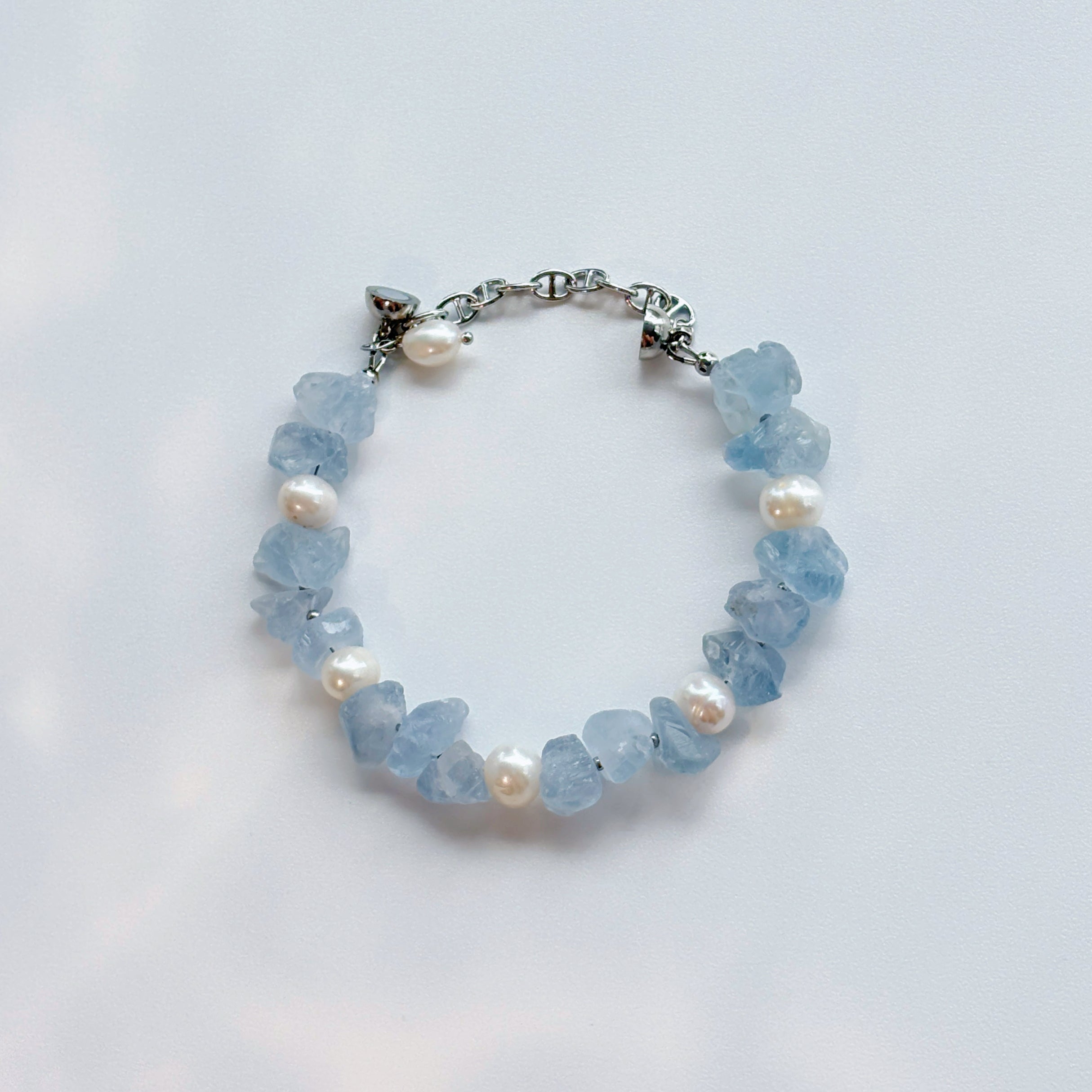 Angel’s Breath Celestite Pearl Guardian Bracelet